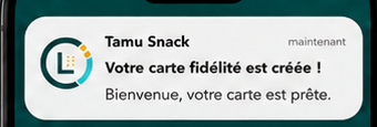 Notification : votre carte fidélité est créée